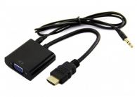 OEM HDMI male - VGA female + 3.5mm Audio Cable