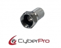 CYBERPRO CP-FRG6 Adapter F-connector RG6 nickel plated with rubber ring