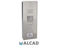 ALCAD PAK-61013 Vandal resistant entrance panel with 2-wire audio unit, TFT screen, electronic directory and keypad. Built-in VIGIK reader and mounting bolts