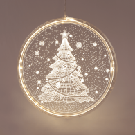 3D ACRYLIC CHRISTMAS TREE, 36 WW LED . IP20  21X21.6CM, USB . .